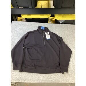 Members Mark Mens Sandwash Quarter Zip Pullover Sweater Black Large New NWT
